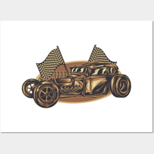 Gold Hot Rod Posters and Art